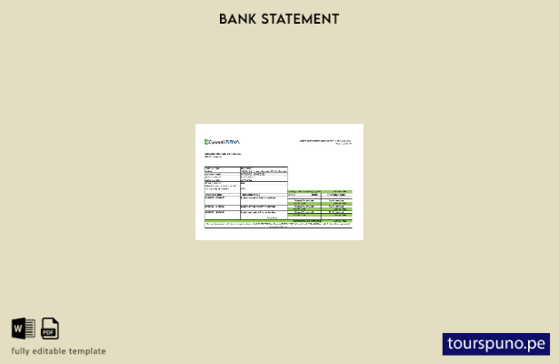 listo para imprimir plantilla de Excel de extracto bancario de Rumania Garanti B
